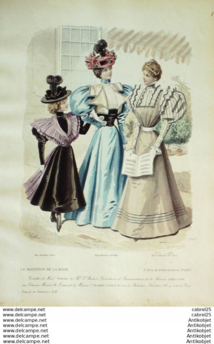 Gravure Mode Le Moniteur 1896 # 31 (Old Fashion plate)