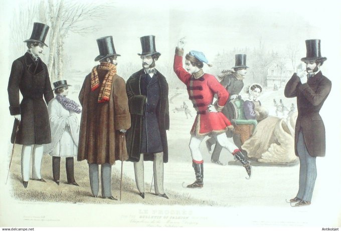 Gravure de Mode originale Le Progres 1856 # 74 (Maison Desprey)