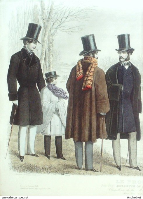 Gravure de Mode originale Le Progres 1856 # 74 (Maison Desprey)