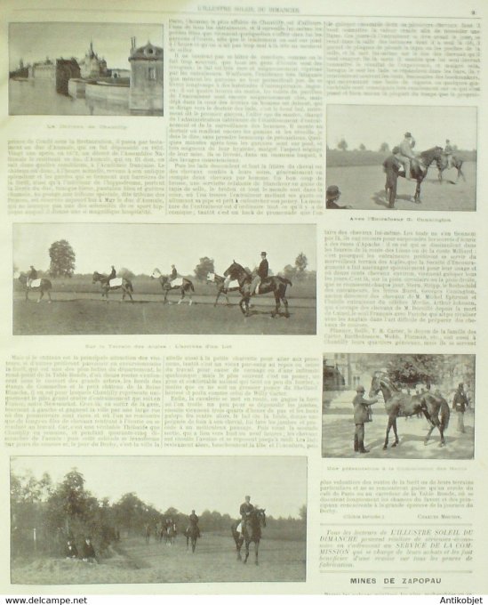 Soleil du Dimanche 1895 n°23 Gal Macard Londres Hyde Park jockeys Chantilly (60)