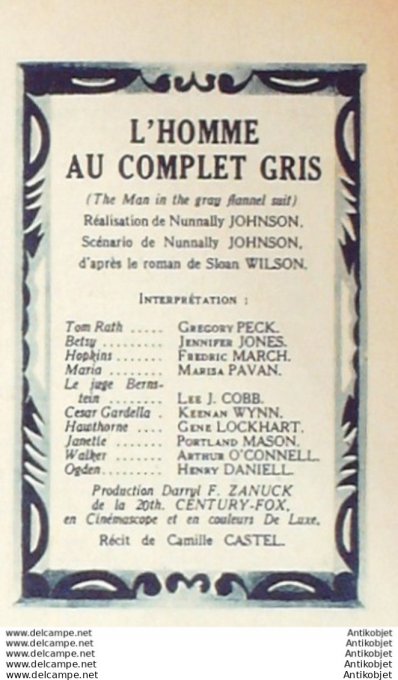 Mon Film 543 57-07-16 L'homme au complet gris Gregory Peck Jennifer Jones