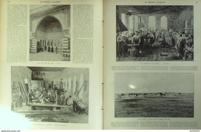 Le Monde illustré 1903 n°2402 Palestine Jérusalem  Kastinia Michmar Mikweh institut agricole Lille (