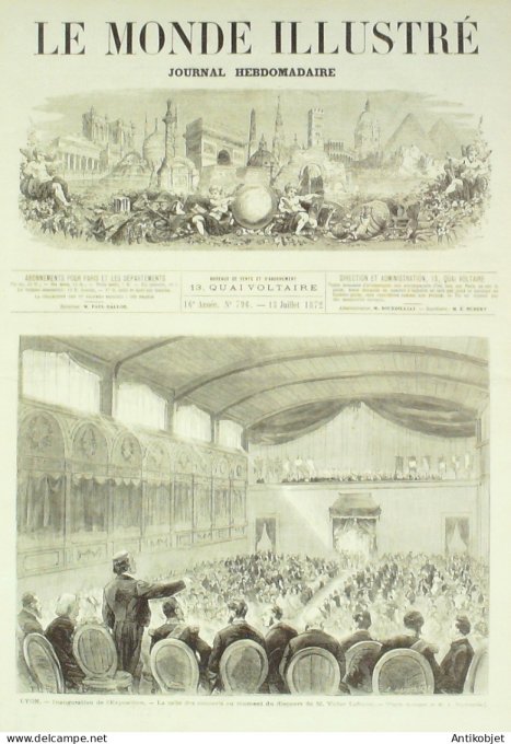 Le Monde illustré 1872 n°796 Morvan (58) Espagne Bizcarra Ulibarri Strasbourg (67)