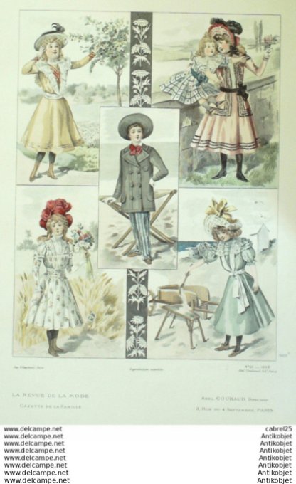 Gravure Mode La Gazette 1898 # 31 (Old Fashion plate)