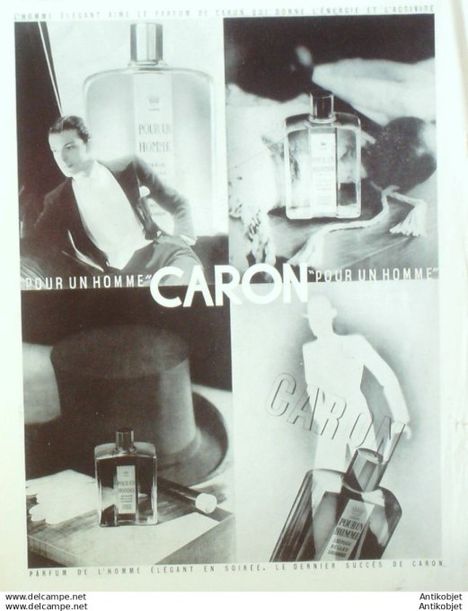 Publicite Cosmetique Caron pour un homme 1935