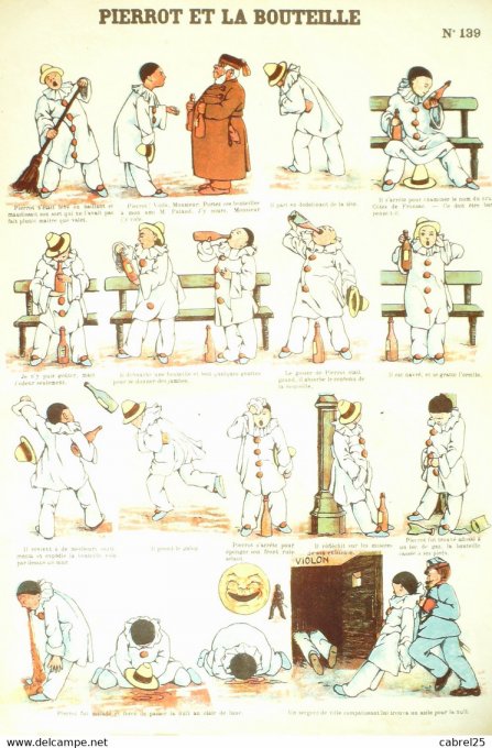 Pierrot & La Bouteille (Pellerin d'epinal)