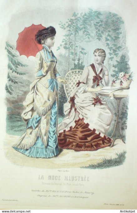 Gravure Mode illustree 1880 # 31 (Old Fashion plate)