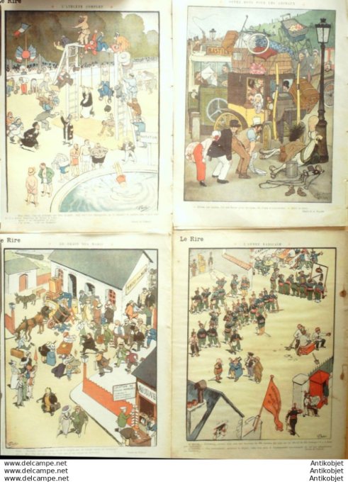 Le Rire 1913 lot 4 revues Leandre Vallee Nollat Reb Gerbault Faivre Pierlis Mirande