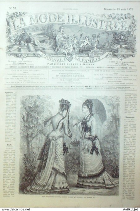 La Mode illustrée journal + gravure associée 1876 # 39