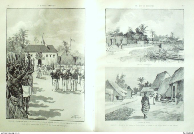 Le Monde illustré 1893 n°1874 Dahomey Abomey Angleterre Bornemouth Boscombe Towers