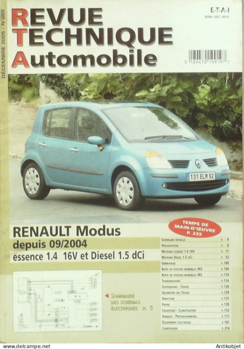 Revue Tech. Automobile 2005 n°689 Renault Modus