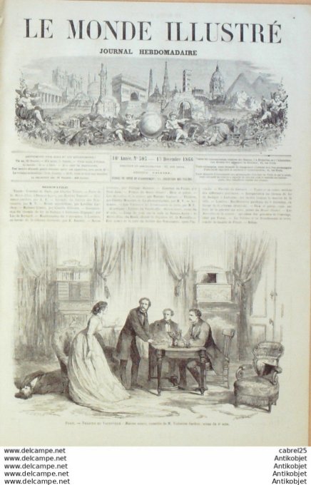 Le Monde illustré 1866 n°505 Buenos Aires Suède Types Portugal Lisbonne Angleterre Londres