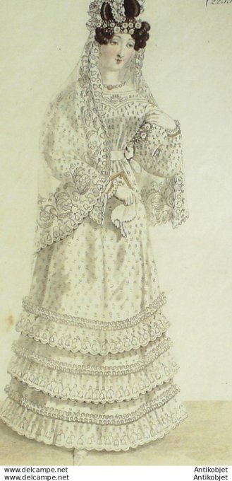 Costume Parisien 1824 # 2235 Robe blouse de tulle manches gigot