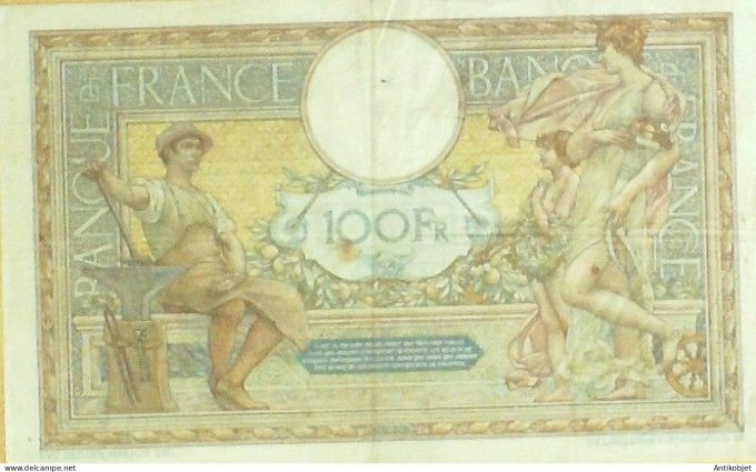 Billet Banque de France 100 francs Luc Olivier Merson B.10=4=1915 TTB