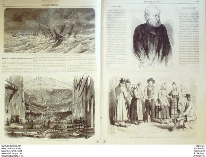 Le Monde illustré 1866 n°505 Buenos Aires Suède Types Portugal Lisbonne Angleterre Londres