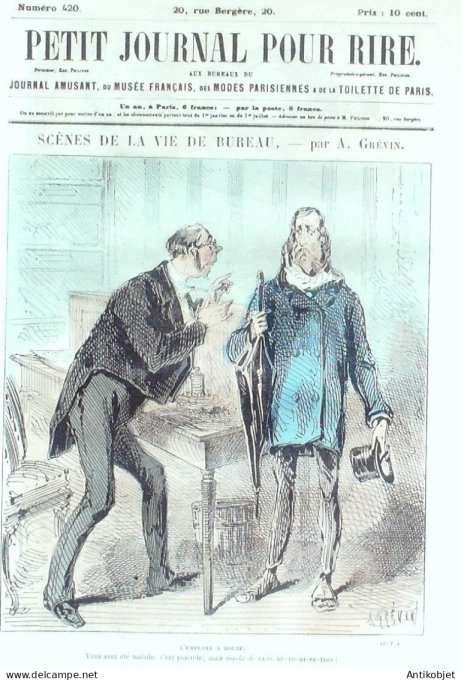 Petit journal pour Rire 1863 # 420 La vie de bureau Grevin