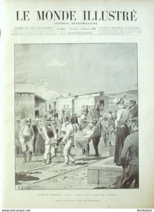 Le Monde illustré 1900 n°2235 Afrique-Sud Prétoria Fachoda Transvaal Fourgon électrique