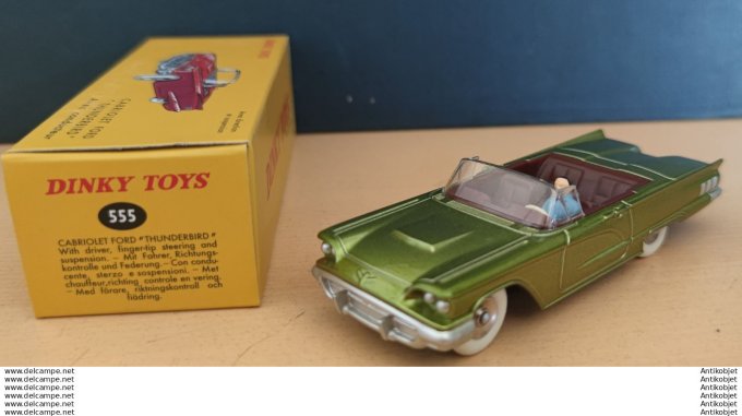 Ford Cabriolet Thunderbird vert kaki Dinky Toys Atlas 1:43
