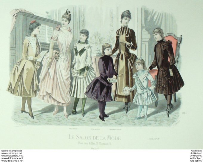 Gravure Mode Salon 1887 #  855 (Old Fashion plate)