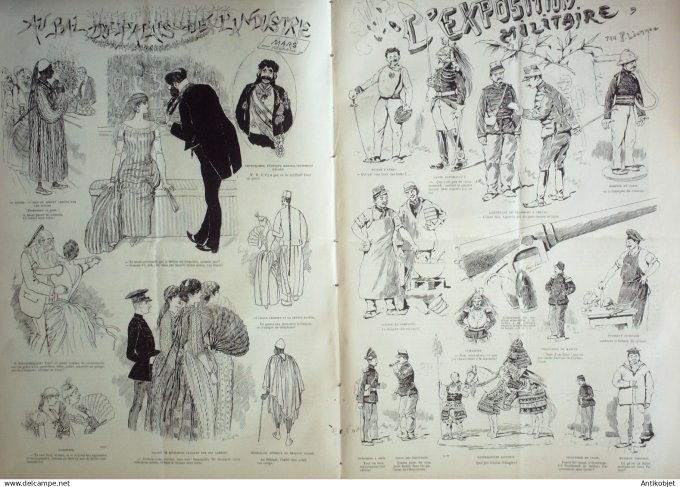 Le Journal Amusant 1889 # 1716 A l'esplanade des Invalides par Stop