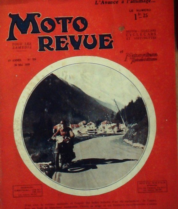 Moto Revue 1929 n° 324 Critérium Cyclears Morgan Karpathes Vesuve Bol Or Planor