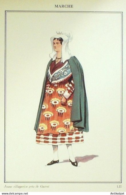 Nouvelle-Aquitaine Guéret (23) Villageoise signé  par P.A Leroux XXème