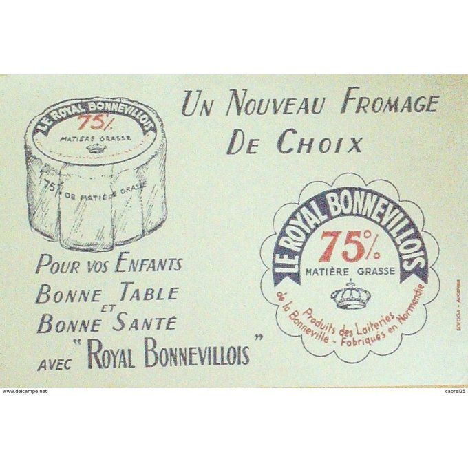 Buvard ROYAL BONNEVOIS Fromagerie