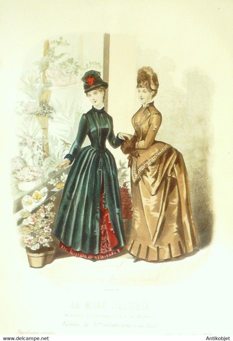 Gravure de mode La Mode illustrée 1885 n°09 (Maison Bréant-Castel)