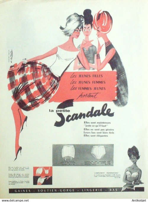 Publicité Lingerie Scandale 1964