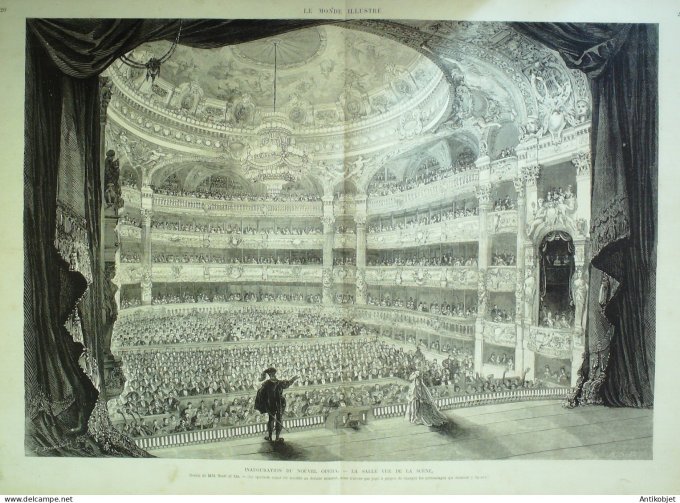 Le Monde illustré 1874 n°926 Opéra Charles Garnier muses autographe scène plafonds
