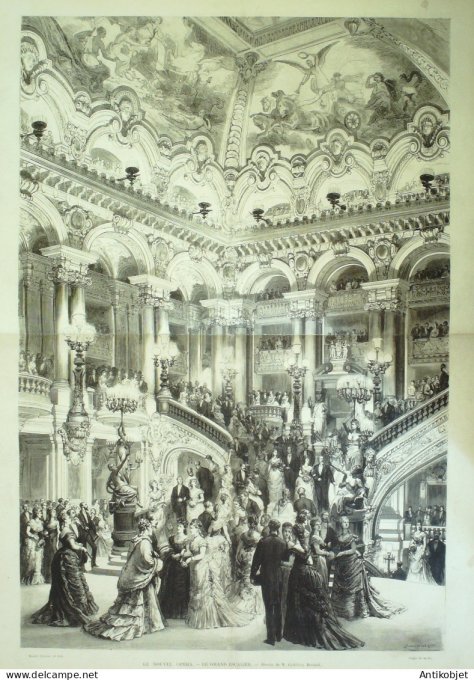 Le Monde illustré 1874 n°926 Opéra Charles Garnier muses autographe scène plafonds