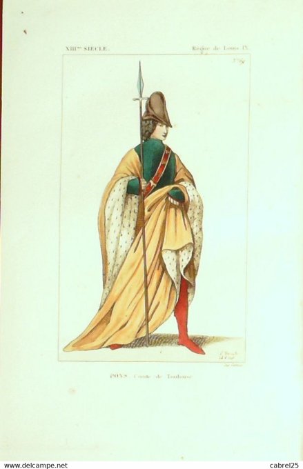France (31) TOULOUSE PONS Comte de la ville sous LOUIS IX 13ème 1852