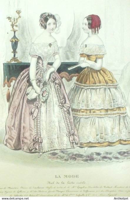 Gravure La mode 1846 # 29 (aquarelle old Fashion plate)