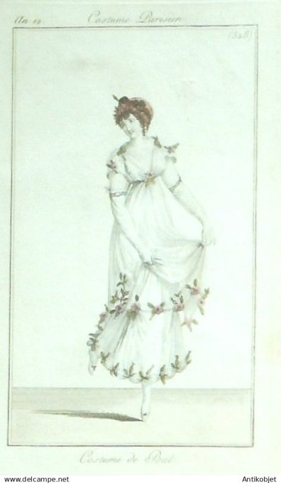 Costume Parisien 1804 an 12 # 528 (eau forte) Costume de bal