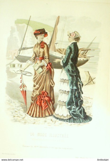 Gravure de mode La Mode illustrée 1881 n°30 (Maison Bréant-Castel)