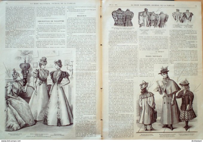 La Mode illustrée journal 1897 n° 10 Robe en Cachemire de l'Inde