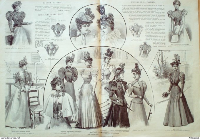 La Mode illustrée journal 1897 n° 10 Robe en Cachemire de l'Inde