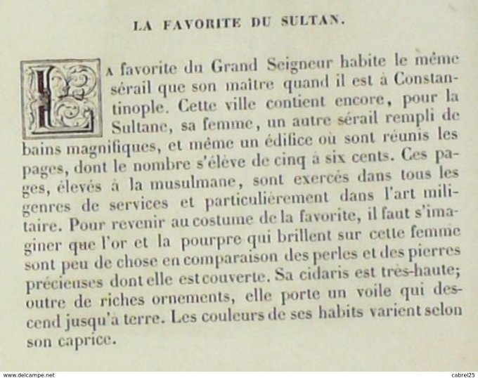 Turquie FAVORITE du SULTAN 1859