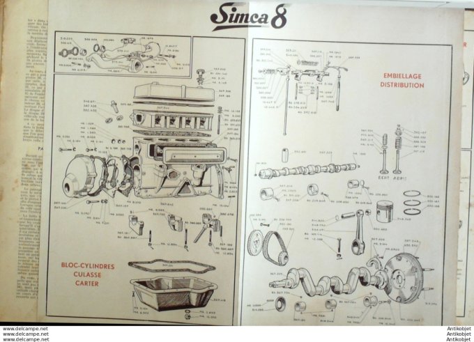 R.T Automobile Simca 8 Amortisseur Star 14 # 1947