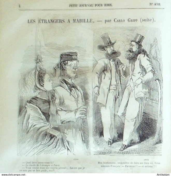 Petit journal pour Rire 1863 # 452 Les Etrangers a Mabille Gripp