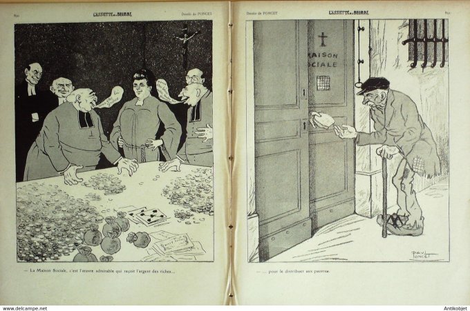 L'Assiette au beurre 1908 n°420 L'Affaire Bassot Galanis Poncet Wagner