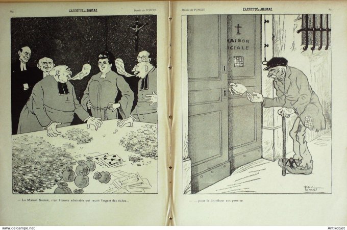 L'Assiette au beurre 1909 # 420 L'Affaire Bassot Galanis Poncet Wagner