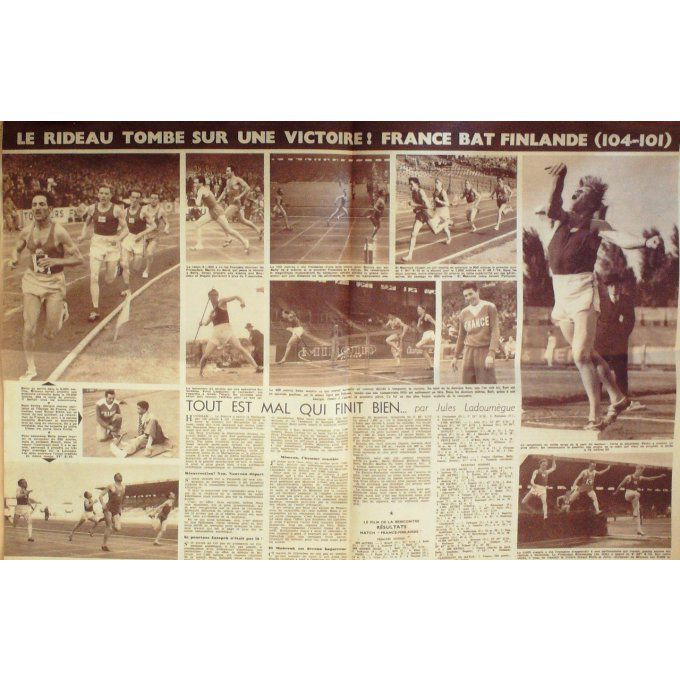 Miroir Sprint 1952 n° 327 15/09 ZATOP EK REIMS/BORDEAUX LYON/PE RPIGNAN FRANCE/FINLANDE