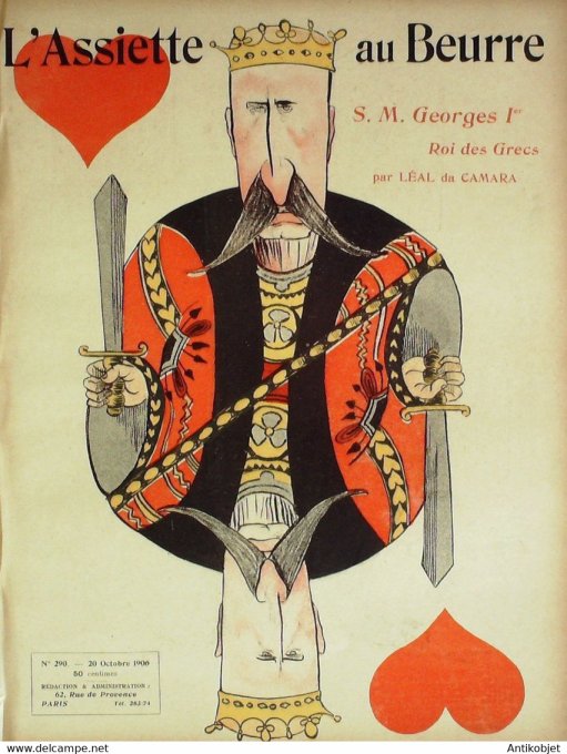 L'Assiette au beurre 1906 # 290 S.M Georges 1er roi des Grecs Camara