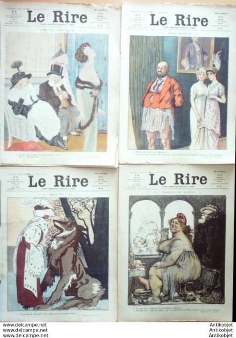 Le Rire 1913 lot 4 revues Fau Villemot Delaw Hemard Falke Fabiano Prejelan