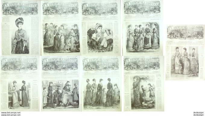 Mode illustree 1880 Lot de 9 journaux