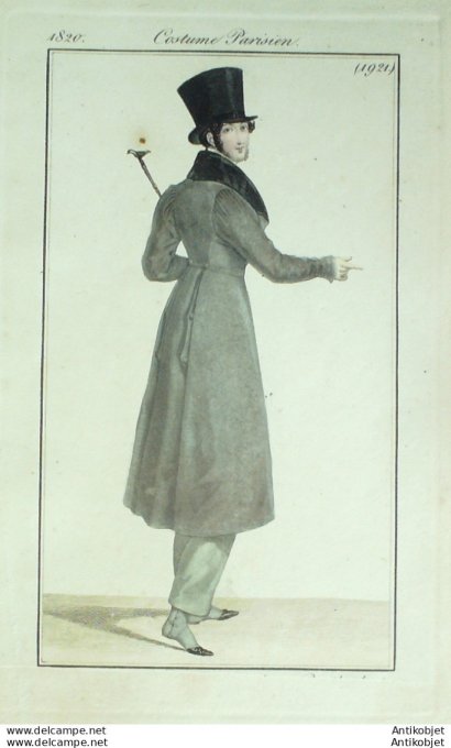Costume Parisien 1820 # 1921 Pardessus en velours