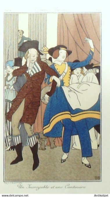 Gravure de mode Costume Parisien 1914 pl.144 BOUTET de MONVEL Bernard