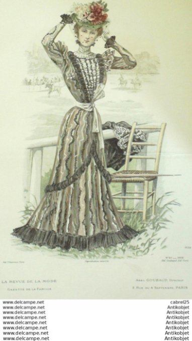Gravure Mode La Gazette 1898 # 21 (Old Fashion plate)