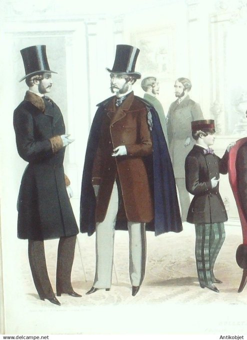Gravure de Mode originale Le Progres 1856 # 82 (Maison Desprey)